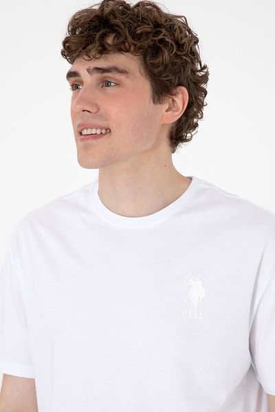 U.S. Polo Assn. Ανδρικό λευκό μπλουζάκι Comfort Fit Crew Neck 50305873 -vr013