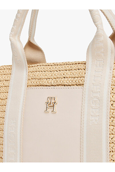 Tommy Hilfiger TH SPRING LOGO MINI TOTE Kadın Bej Çanta - AW0AW17199