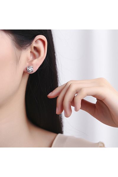 delis Cercei Argint 925, Jw706, Model Nod, Placati Cu Rodiu