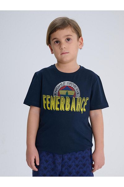 Fenerium Fenerbahçe Marineblau Logo Tribune Kinder-T-Shirt