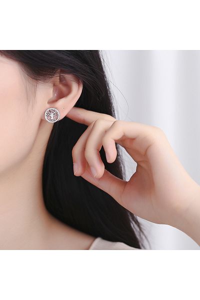 delis Cercei Argint 925, Jw703, Model Copac, Placati Cu Rodiu