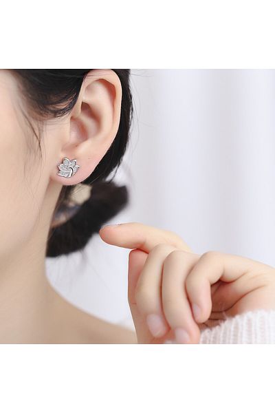 delis Cercei Argint 925, Jw696, Model Paun, Placati Cu Rodiu