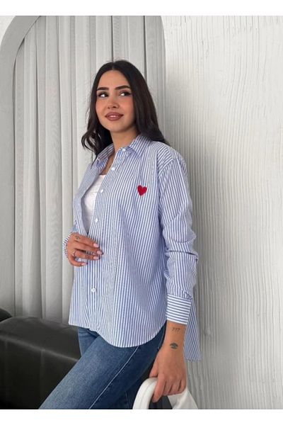 Noa Noa Cămașă cu mânecă lungă brodata cu inimă