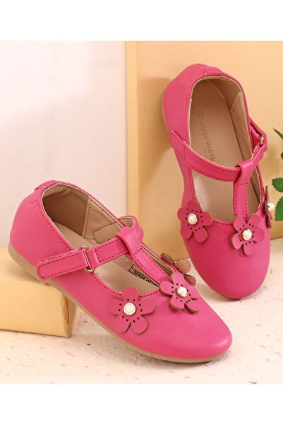 Cute Walk by Babyhug Cute Walk by Babyhug Ballerinas With Floral Applique - Fuschia