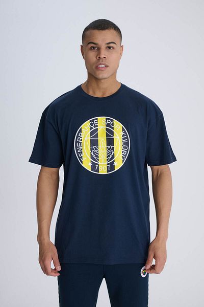 Fenerium Tričko Fenerbahçe Marineblau Tribüne Barred Logo Männer Oversised