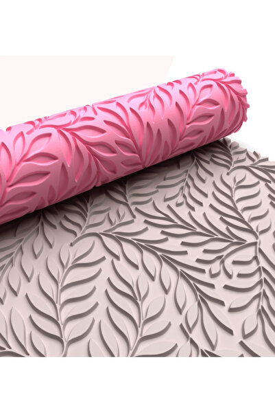 PatatesBaskı Polimer Kil Desen Verici Merdane Yaprak Desenli