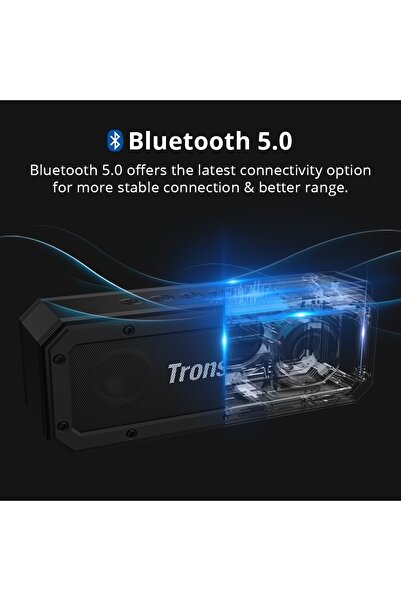 Tronsmart Force 40w Waterproof Outdoor Bluetooth Speaker, 3d Stereo, Ipx7 Waterproof Black