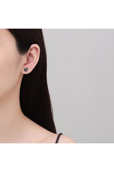 delis Cercei Argint 925, Jw1337, Model Floare, Placati Cu Rodiu