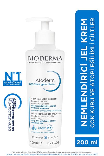 Bioderma Atoderm Intensive Gel-Cream Soothing Gel Cream for Very Dry Atopy Prone Skin Niacinamide 200ml