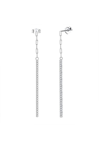 delis Cercei Lungi Argint 925, Jw961, Model Elegant, Placati Cu Rodiu