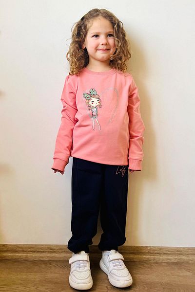 Breeze 2-6 Years Old Girl's Tracksuit Set - Cool and Printed, Dried Rose