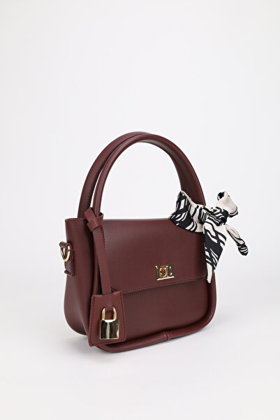 NOTHING Balona de mână pentru femei - Geantă pentru agățat eșarfă cu farmec roșu Claret