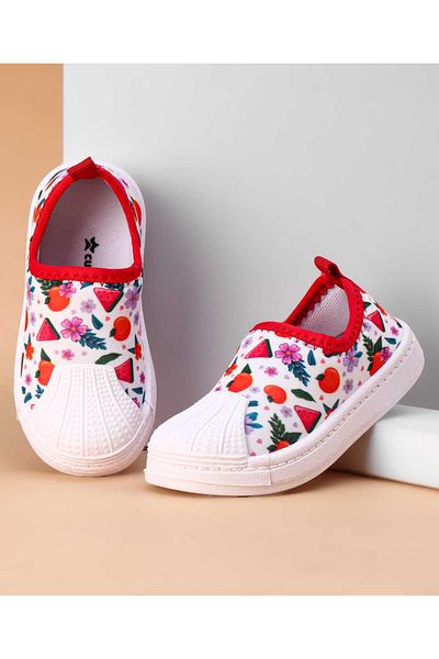 Cute Walk by Babyhug Cute Walk by Babyhug Slip On Casual Shoes with Watermelon Print - Red & White