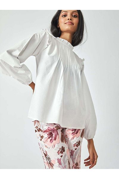 The Label Life Ivory Pintuck Blouse