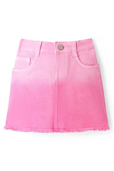 Bonfino تنورة بونفينو منسوجة بطول الركبة ومغسولة بصبغة الغمس - وردي