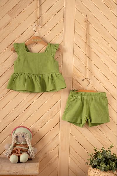 Montisu 100% Cotton Muslin Girl's Suit
