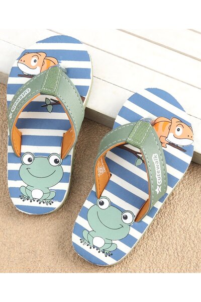 Cute Walk by Babyhug حذاء شبشب سهل الارتداء من بيبي هاج بطبعة ضفدع - أخضر