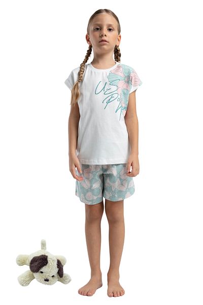 U.S. Polo Assn. U.S. Polo Femei Copii Crewneck Mânecă scurtă Costum din două piese cu pantaloni scurți VR.U.S.D20.KÇ79.Y.51