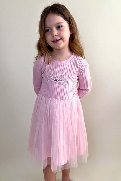 Breeze Pink Girl's Long Sleeve Dress 3-8 Years