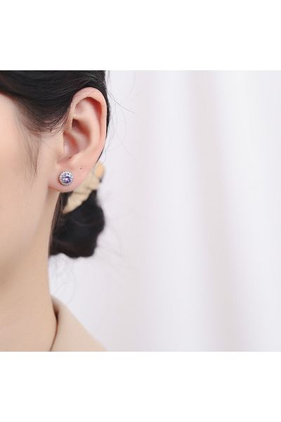 delis Cercei Argint 925, Jw786, Model Zirconiu Mov, Placati Cu Rodiu