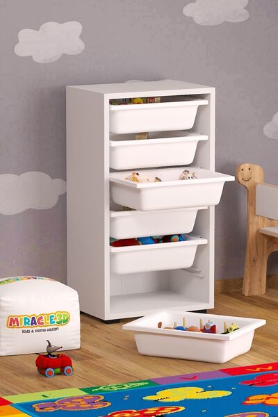 MİRACLE 3D Mutfak Dolabı 6 Sepetli Dolap Oyuncak Dolabı Çok Amaçlı Banyo Kile...