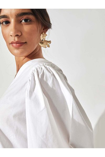 The Label Life White Back Tie Peplum Top Stylish & Versatile