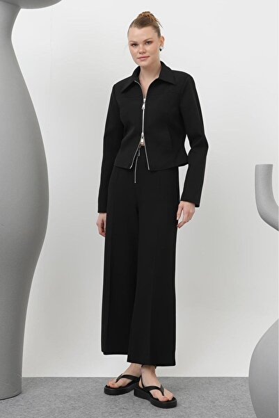 Puane Pantaloni cu fermoar pentru femei - 18228PNT - Negru