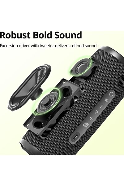 Tronsmart Mirtune C3 Plus Powerful 30w Portable Stereo Bluetooth Speaker, Ipx7 Waterproof, Blue