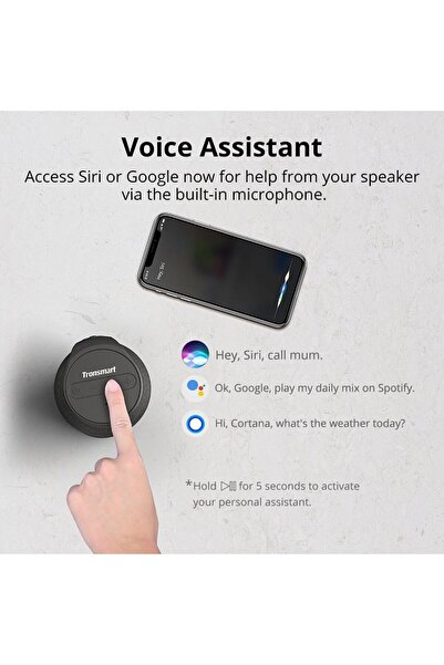 Tronsmart T6 Mini Upgraded 15w Portable Bluetooth Speaker, 24 Hours Playback, Ipx6 Waterproof Black