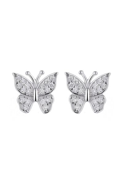 delis Cercei Argint 925, Jw731, Model Fluture, Placati Cu Rodiu