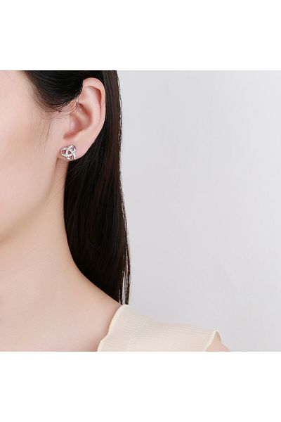 delis Cercei Argint 925, Jw695, Model Nod, Placati Cu Rodiu