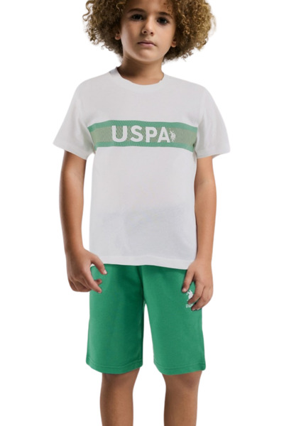 U.S. Polo Assn. U.S. Polo Children's White Crew Neck Short Sleeve Shorts Set of Two Vr.Us.D20.Ç01.Y.11