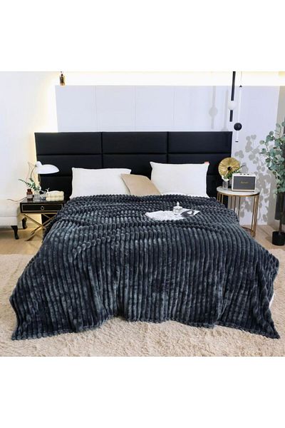 OEM Cocolino blanket, for double bed, Uni, 2 persons, 200x230cm, Petrol Grey