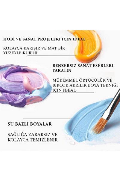 Artzone Akrilik Boya Seti 6 Renk x 60ml. - Pastel Renkler (ys)