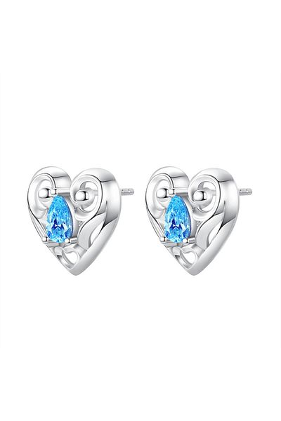 delis Cercei Argint 925, Jw590, Model Inimioara, Placati Cu Rodiu