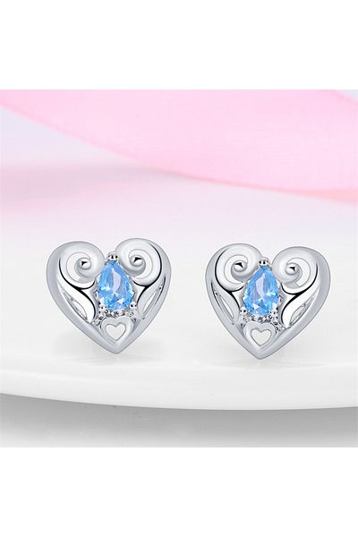 delis Cercei Argint 925, Jw590, Model Inimioara, Placati Cu Rodiu