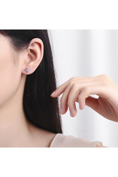 delis Cercei Argint 925, Jw861, Model Fluture Si Inima, Placati Cu Rodiu