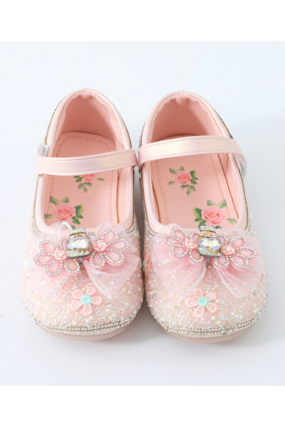 Mark & Mia حذاء حفلات من مارك وميا ستون مزين بتفاصيل زهور - وردي