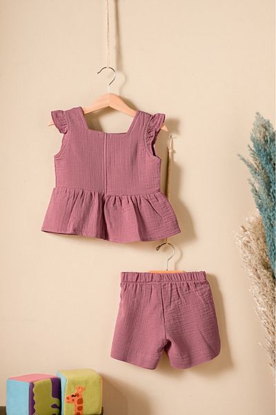 Montisu 100% Cotton Muslin Girl's Suit