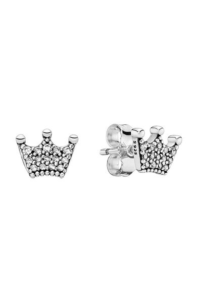 delis 925 Silver Earrings, Jw910, Crown Model, Rhodium Plated