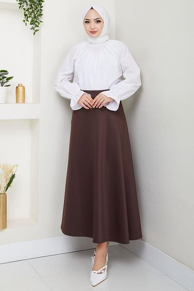 hafsamina Φούστα Mevlana - Khverengi, Μοντέλο: HM2716