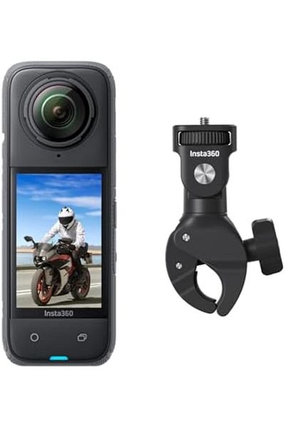 Insta360 X4 Motorcycle Handlebar Bundle - Waterproof 8K 360 Action Camera, 4K Wide-Angle Video, Invi