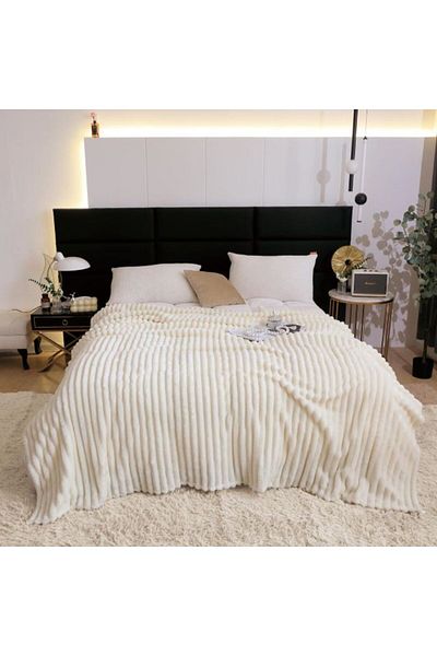 OEM Cocolino blanket, for double bed, Uni, 2 persons, 200x230cm, Butter White