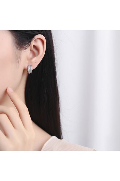 delis Cercei Argint 925, Jw800, Model Elegant, Placati Cu Rodiu
