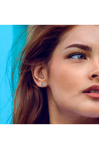 delis Σκουλαρίκια κόμπος από ασήμι 925, επιπλατινωμένα με ρόδιο, κλασικά κοσμήματα, σύμβολο δεσμού