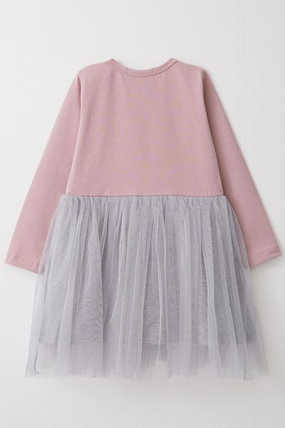 Breeze Lilac Colored Heart Text Printed Girl's Dress 1.5-5 Years Range