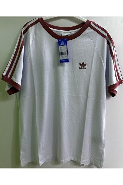 adidas Burgundy Striped Adidas Ia4846 T-Shirt