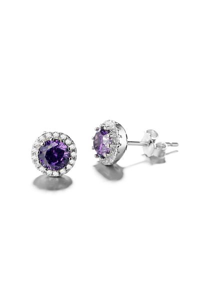 delis Cercei Argint 925, Jw786, Model Zirconiu Mov, Placati Cu Rodiu