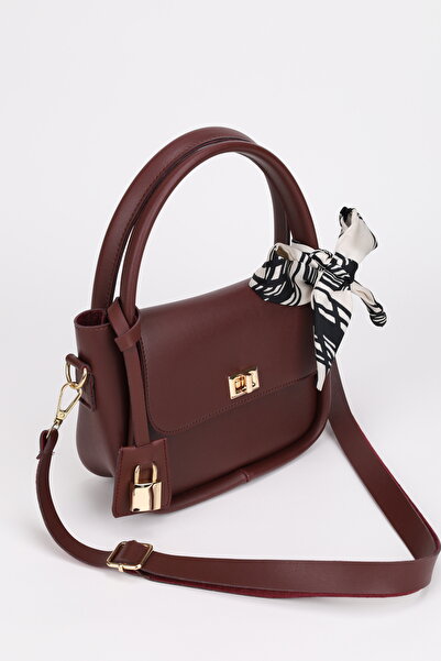 NOTHING Balona de mână pentru femei - Geantă pentru agățat eșarfă cu farmec roșu Claret