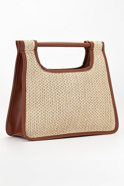 gio&mi Nomi Raffia Paper Rope Straw Knitted Women's Handbag